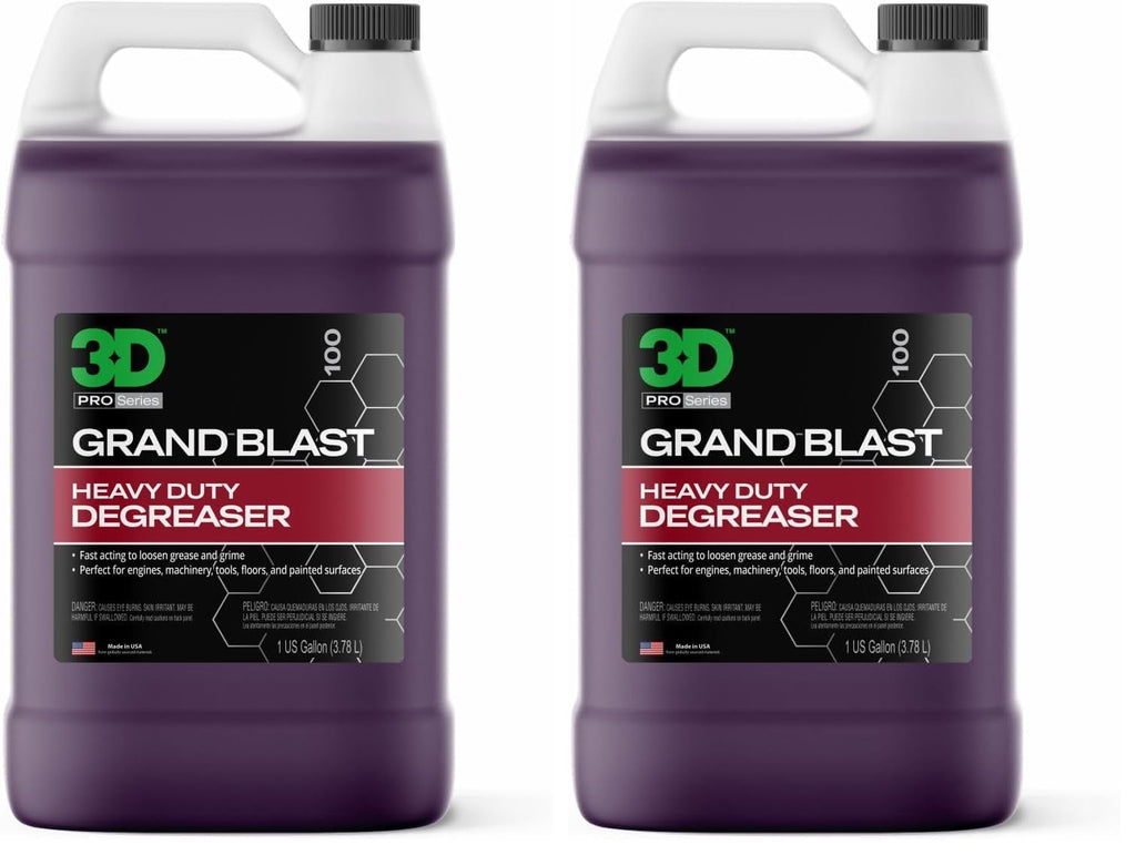 3D Grand Blast Engine Degreaser – Heavy Duty Biodegradable Cleaner for Engines, Wheels, Exhausts & More – Fast-Acting, Non-Staining – Made in USA – 1 Gallon