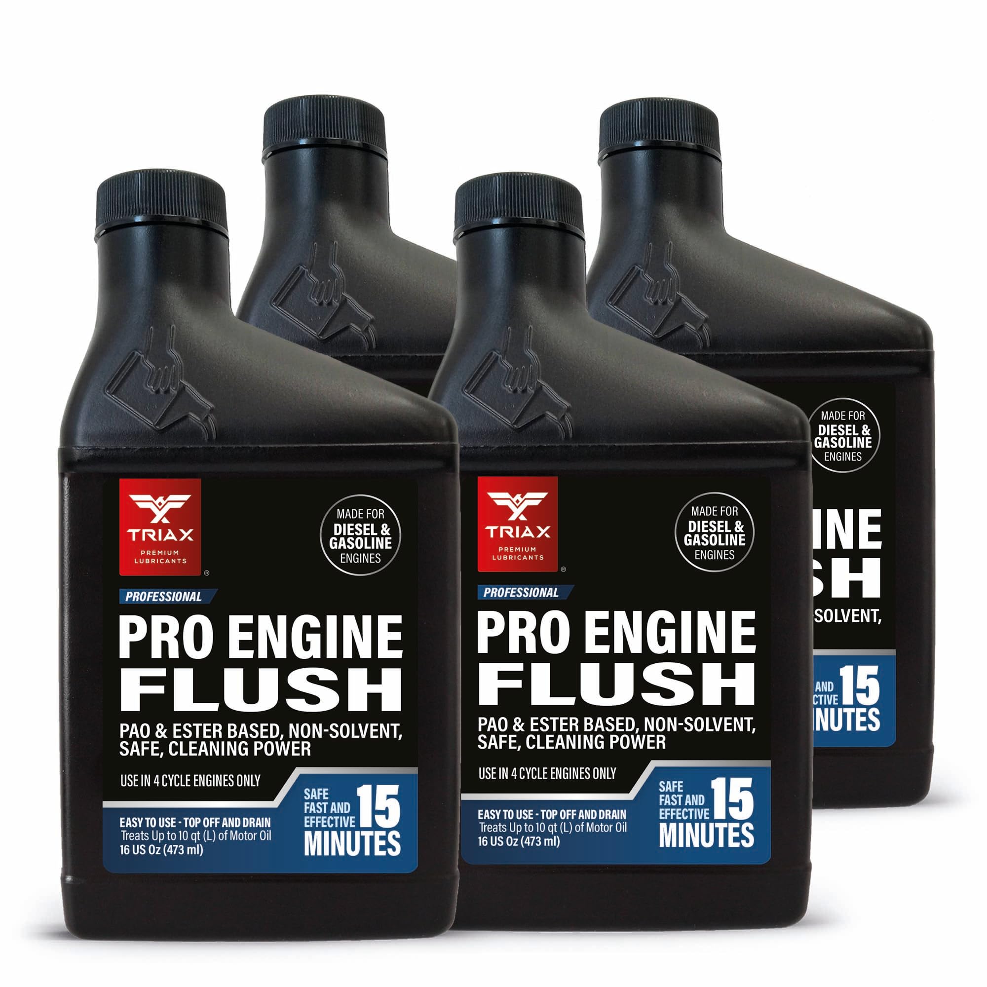 TRIAX Pro Engine Flush Oil-Based Deep Clean Motor Oil Flush Removes Sludge & Carbon | Non-Solvent | Safe for Engine, Seals, Injectors | Professional Shop Grade (16 oz - 473 ml)