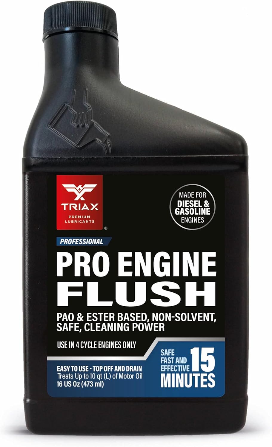 TRIAX Pro Engine Flush Oil-Based Deep Clean Motor Oil Flush Removes Sludge & Carbon | Non-Solvent | Safe for Engine, Seals, Injectors | Professional Shop Grade (16 oz - 473 ml)