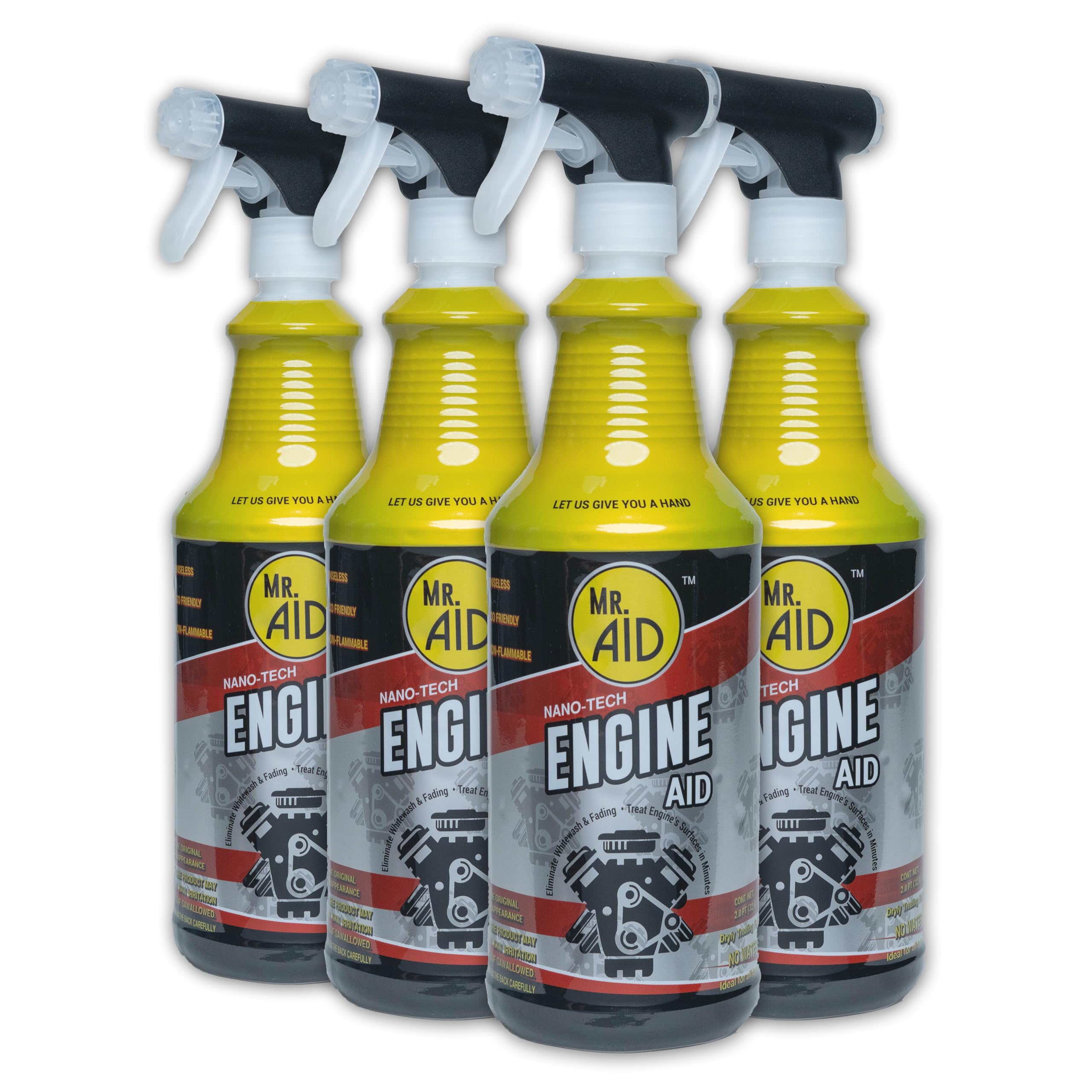 Engine AID Effectively Cleans Car Engine Bays Without The Need For Water, Formula Designed To Remove Dirt, Oils & Grease, Non-Flammable & ECO Friendly, (32 Fl Oz) W/1/Microfiber Towel (1-Pack)