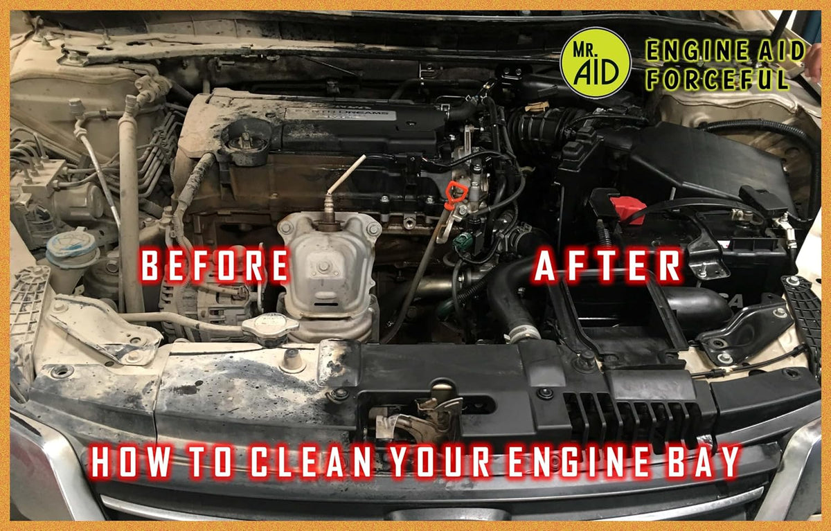 Engine AID Effectively Cleans Car Engine Bays Without The Need For Water, Formula Designed To Remove Dirt, Oils & Grease, Non-Flammable & ECO Friendly, (32 Fl Oz) W/1/Microfiber Towel (1-Pack)